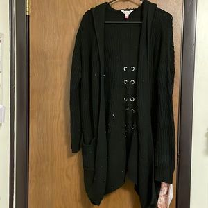 This cute black cardigan is a size XL